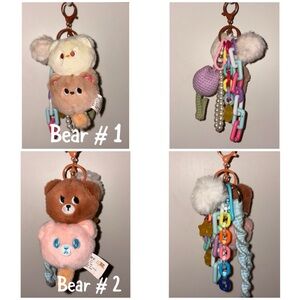 Cute Bear Keychain with Colorful Charms